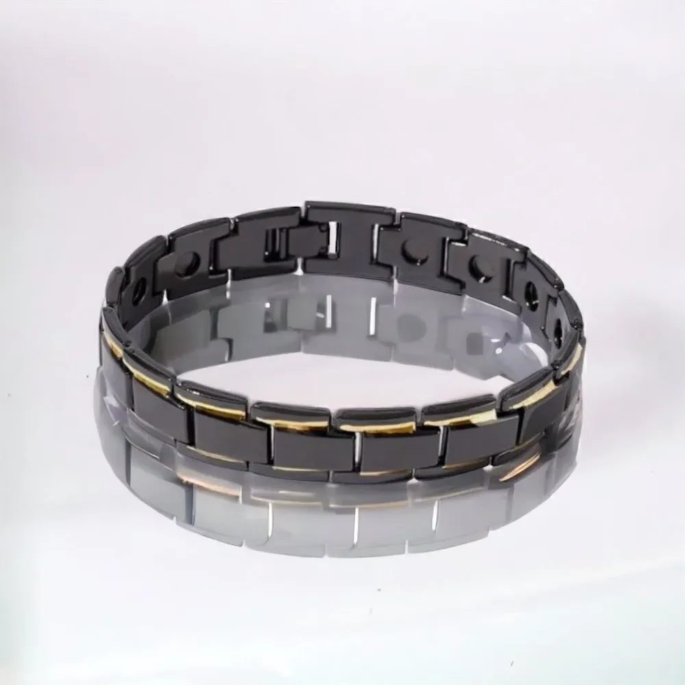Men’s Stainless Steel l Bracelet l Silver/Gold l Black/Gold l Link Closure l New